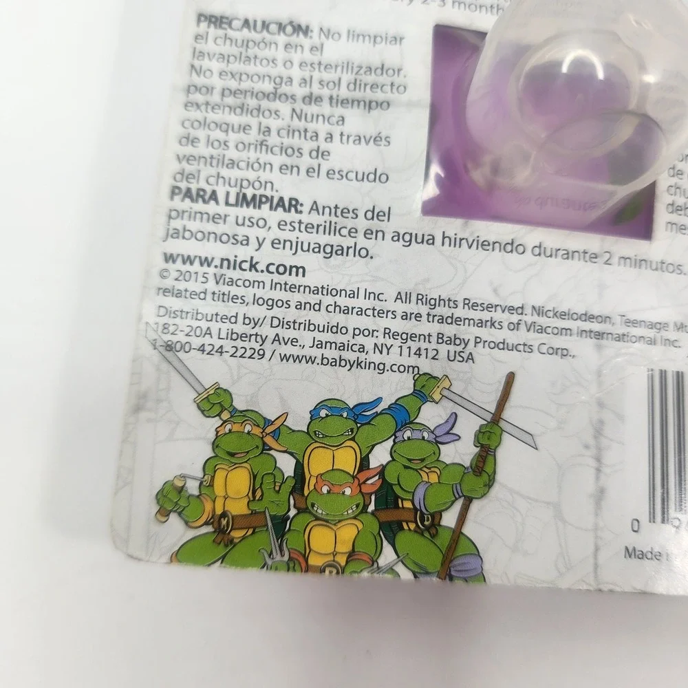 Teenage Mutant Ninja Turtles Donatello Baby Pacifier with Cover NEW in Package